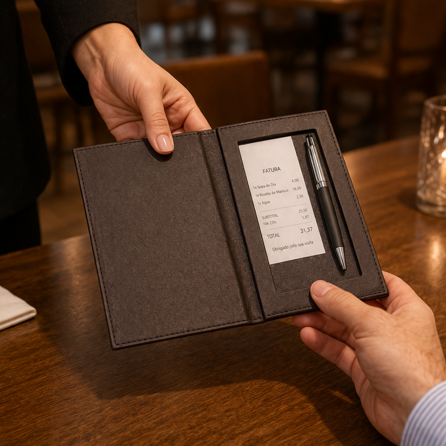 Porta-contas 19x11,5cm c/ moldura-caixa em couro vegano - Image 2